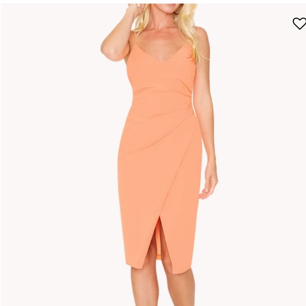 BLACK HALO Sheath Dress mother of the bride wedding dress Peach Women's 10